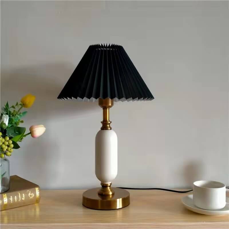Traditional French Round Fabric PVC Metal Pleated Shade