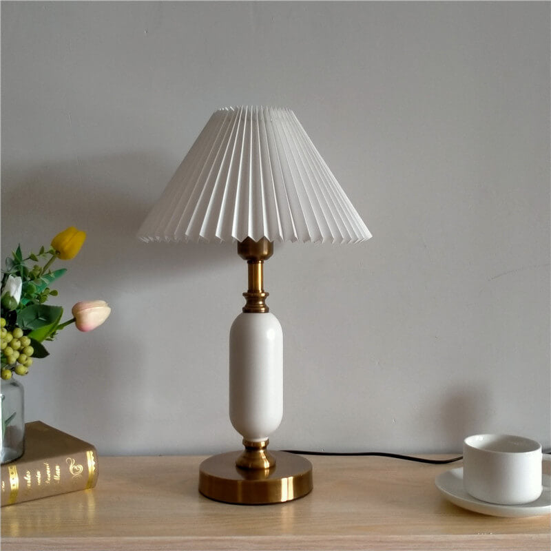 Traditional French Round Fabric PVC Metal Pleated Shade