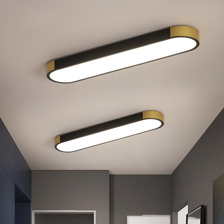 Modern Minimalist Rectangular Ring LED Flush Mount Ceiling