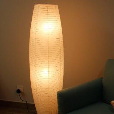 Nordic Minimalist Rice Paper Column 2-Light Standing Floor