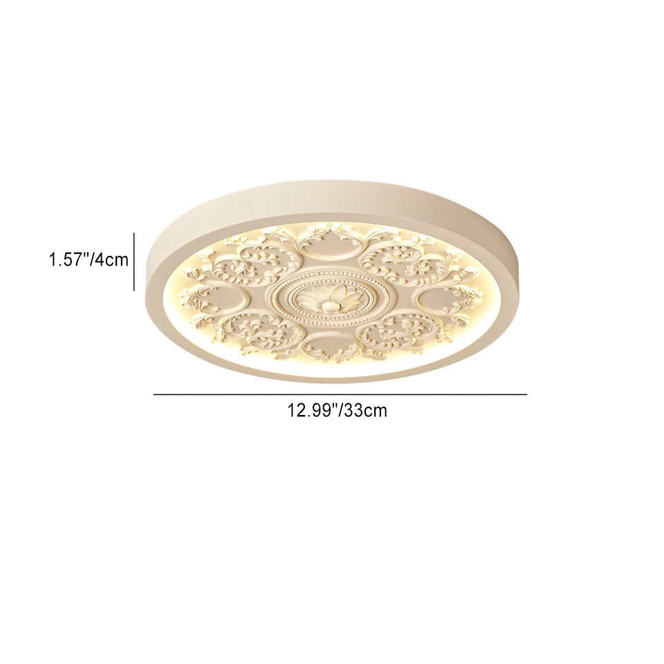 Modern Minimalist Carved Iron Resin Acrylic LED Flush Mount