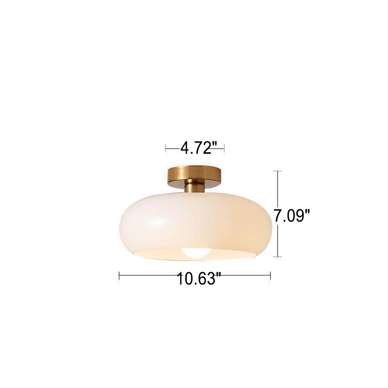 Modern Retro Round Solid Color Glass Electroplated Copper