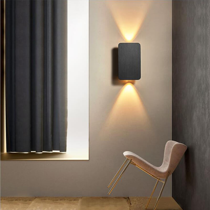 Nordic Minimalist Aluminum Rectangular Flat Panel 2-Light