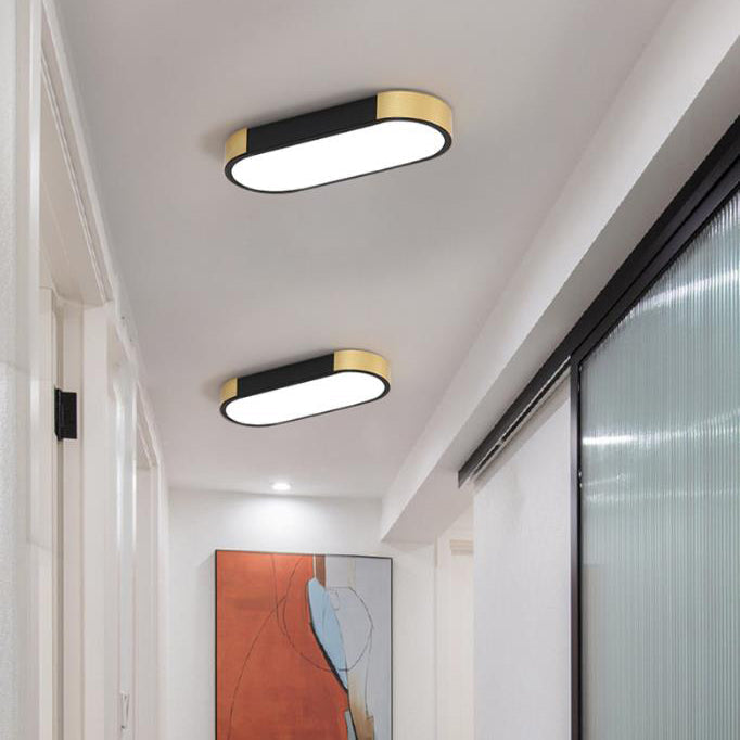 Modern Minimalist Rectangular Ring LED Flush Mount Ceiling
