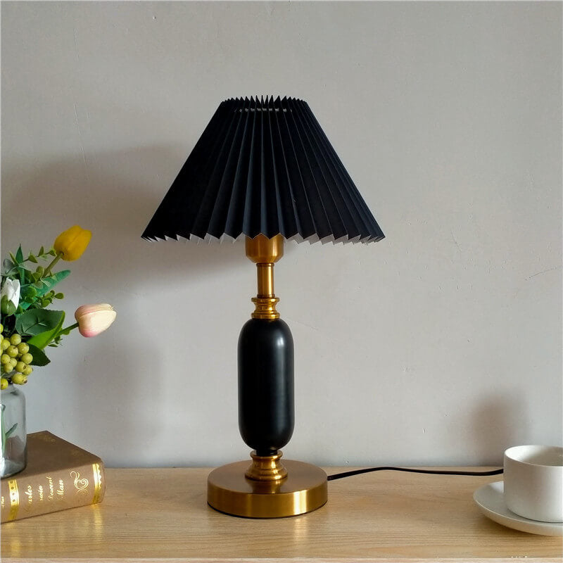 Traditional French Round Fabric PVC Metal Pleated Shade