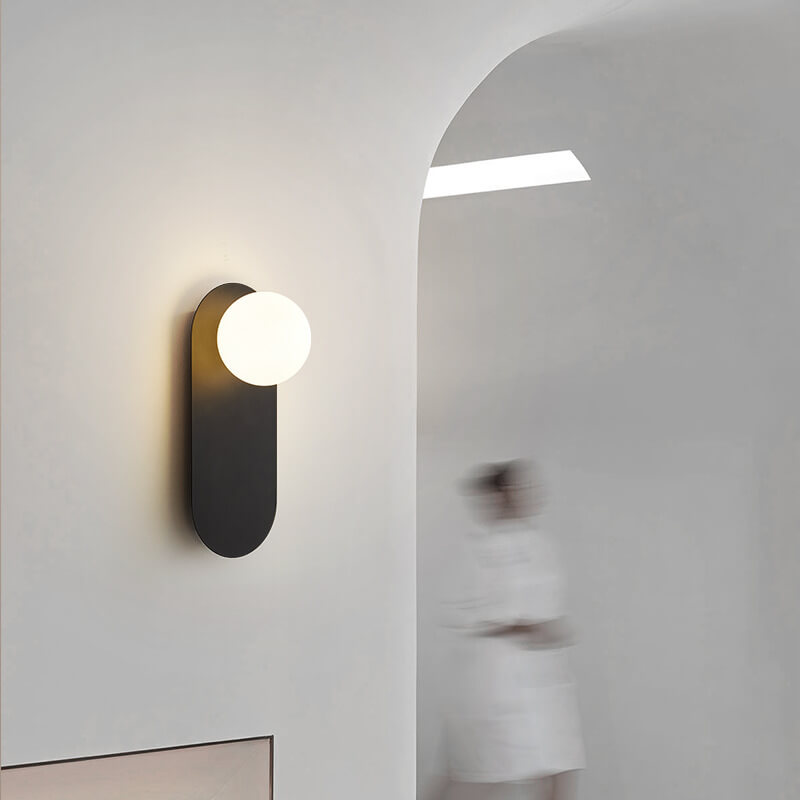 Nordic Minimalist Glass Ring Base 1-Light Wall Sconce Lamp