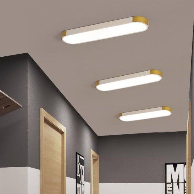 Modern Minimalist Rectangular Ring LED Flush Mount Ceiling