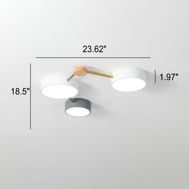Scandinavian Minimalist Solid Wood Iron LED Flush Mount