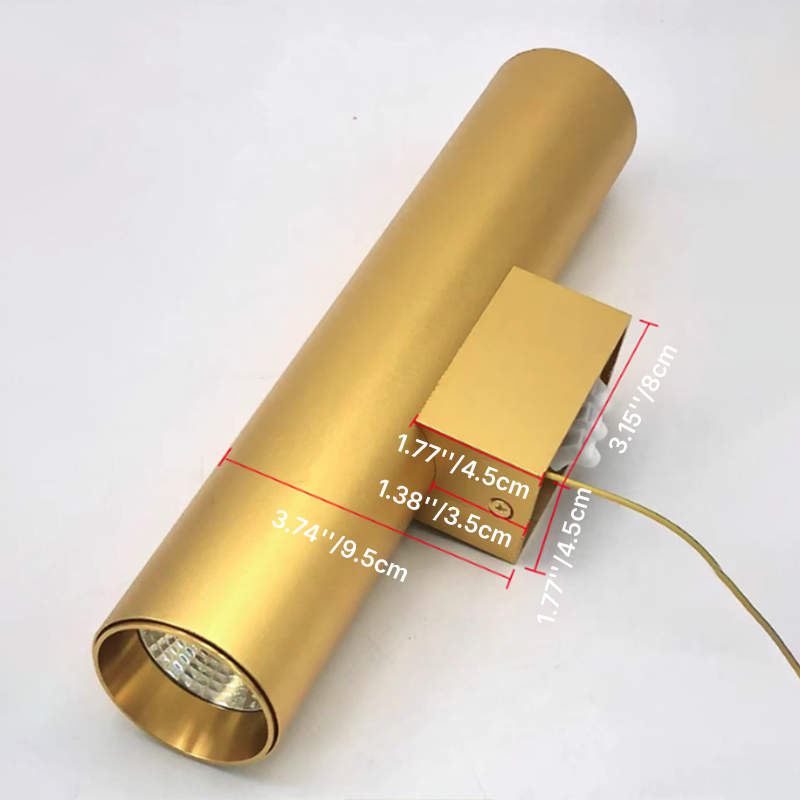Modern Minimalist Round Aluminum Cylindrical 2-Light Wall