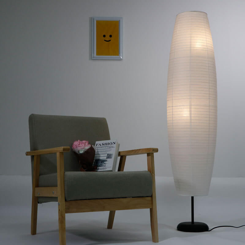Nordic Minimalist Rice Paper Column 2-Light Standing Floor