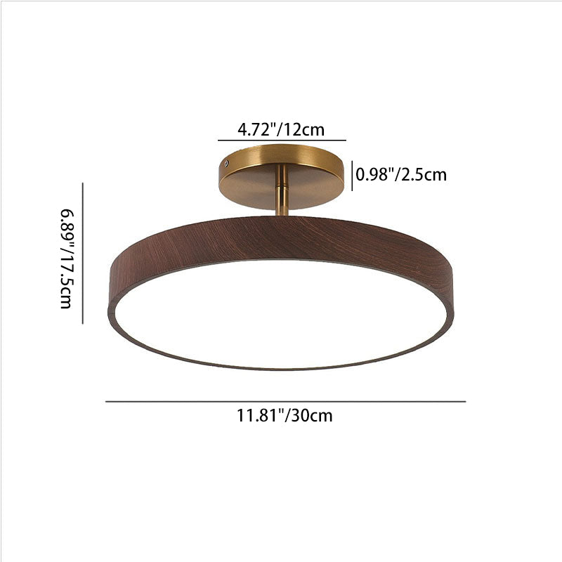 Japanese Wabi-sabi Minimalist Wood Grain Round LED