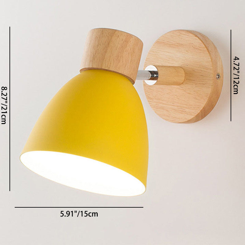 Modern Minimalist Solid Color Macaron Iron Wood 1-Light