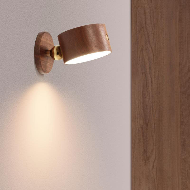 Simple Wooden USB Rechargeable Touch Magnetic LED Night