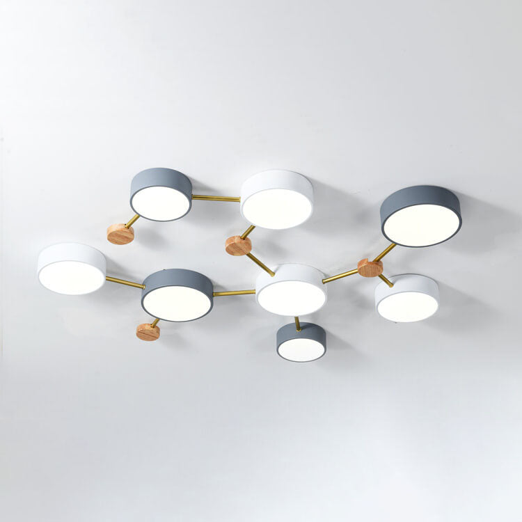 Scandinavian Minimalist Solid Wood Iron LED Flush Mount