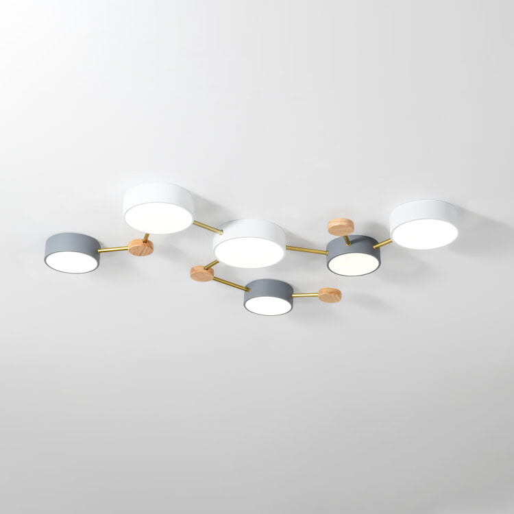Scandinavian Minimalist Solid Wood Iron LED Flush Mount