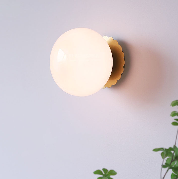 Modern Vintage Minimalist Iron Glass Round Head 1-Light