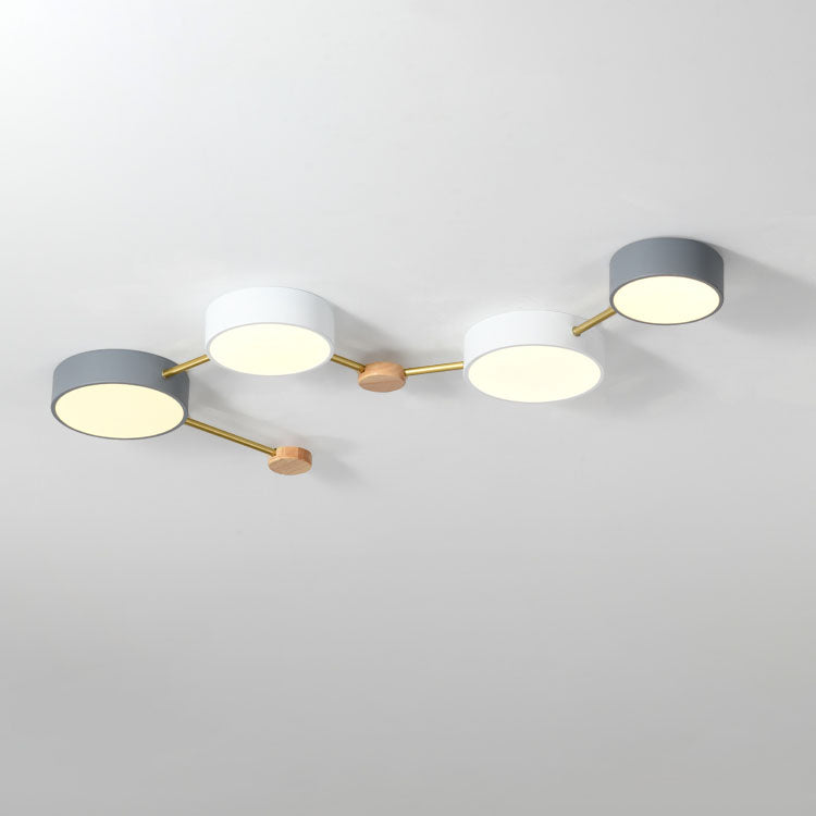 Scandinavian Minimalist Solid Wood Iron LED Flush Mount