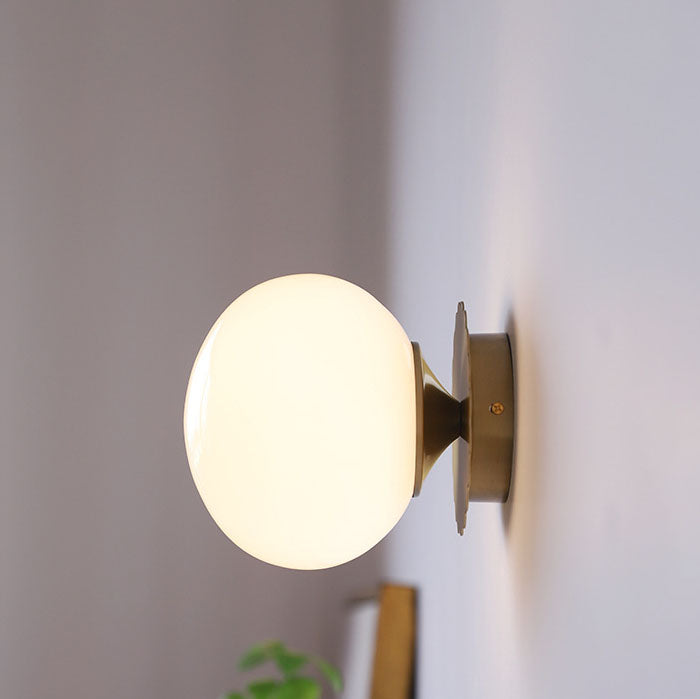 Modern Vintage Minimalist Iron Glass Round Head 1-Light