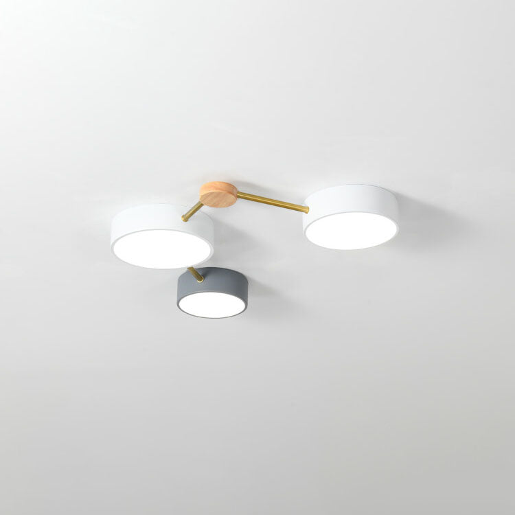 Scandinavian Minimalist Solid Wood Iron LED Flush Mount