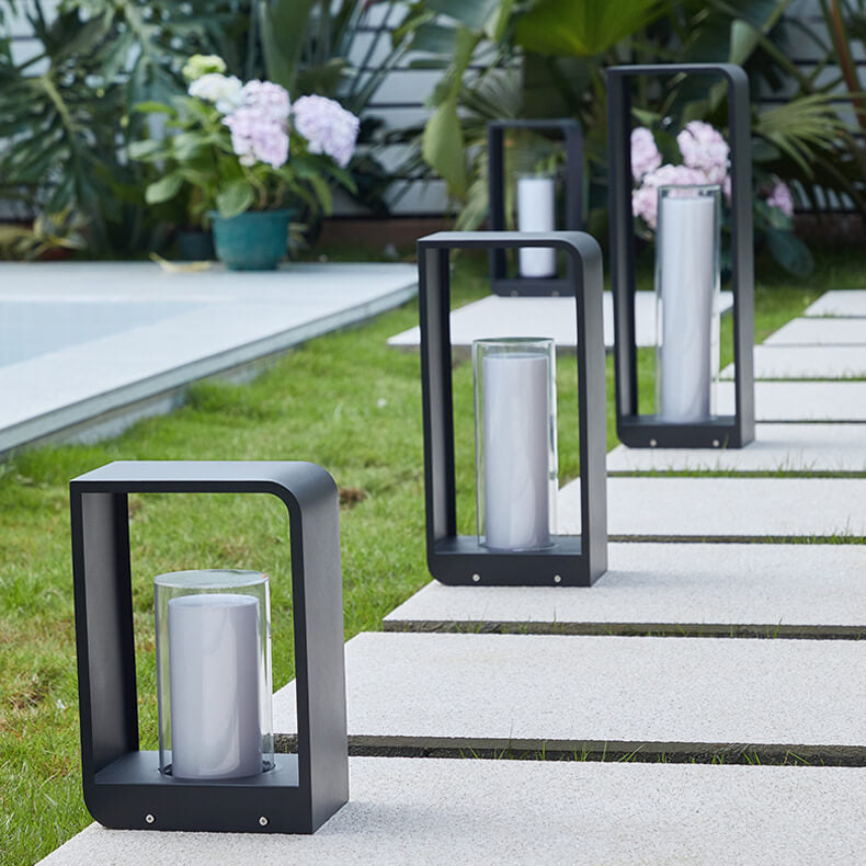 Modern Minimalist Square Frame Stainless Steel Acrylic LED