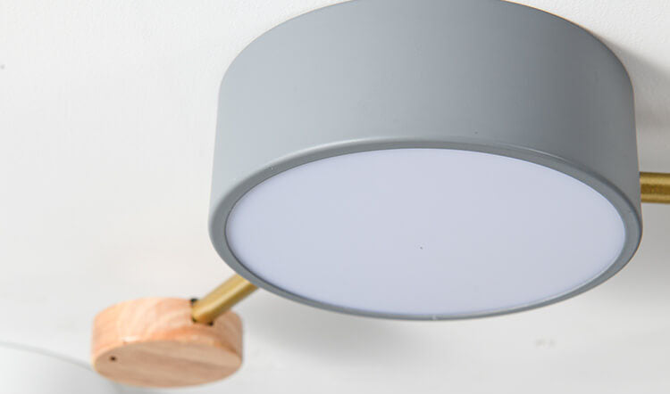 Scandinavian Minimalist Solid Wood Iron LED Flush Mount
