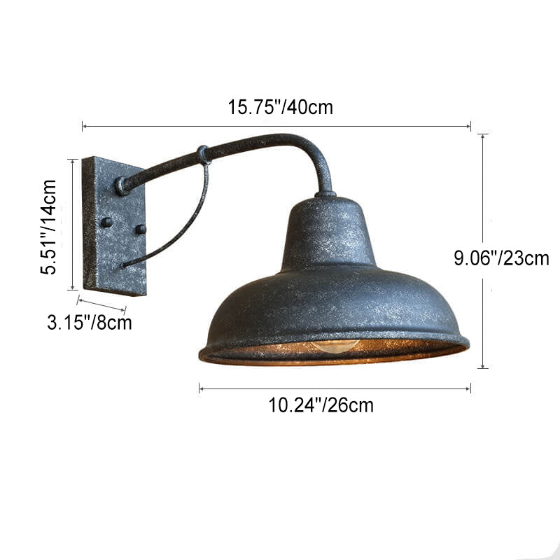 Vintage Iron Barn Waterproof Outdoor 1-Light Wall Sconce