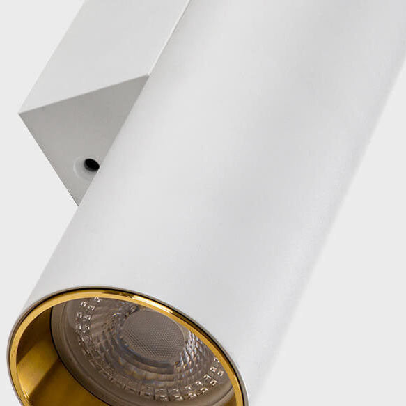 Modern Minimalist Round Aluminum Cylindrical 2-Light Wall