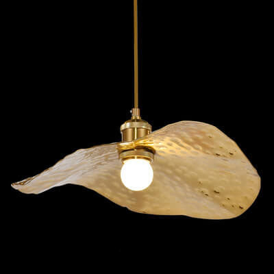 Modern Golden Bronze Color Lotus Leaf Shape 1-Light Pendant