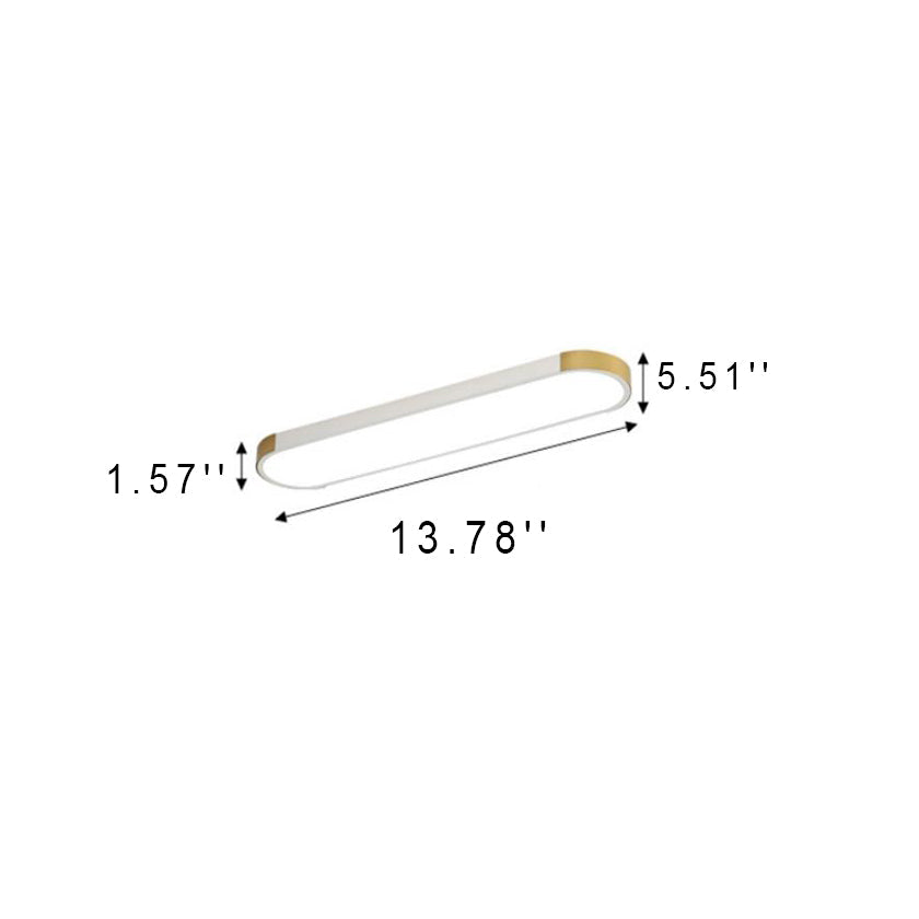 Modern Minimalist Rectangular Ring LED Flush Mount Ceiling