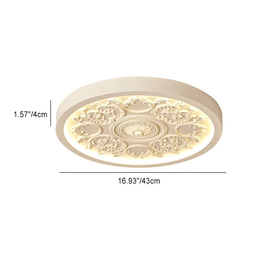 Modern Minimalist Carved Iron Resin Acrylic LED Flush Mount
