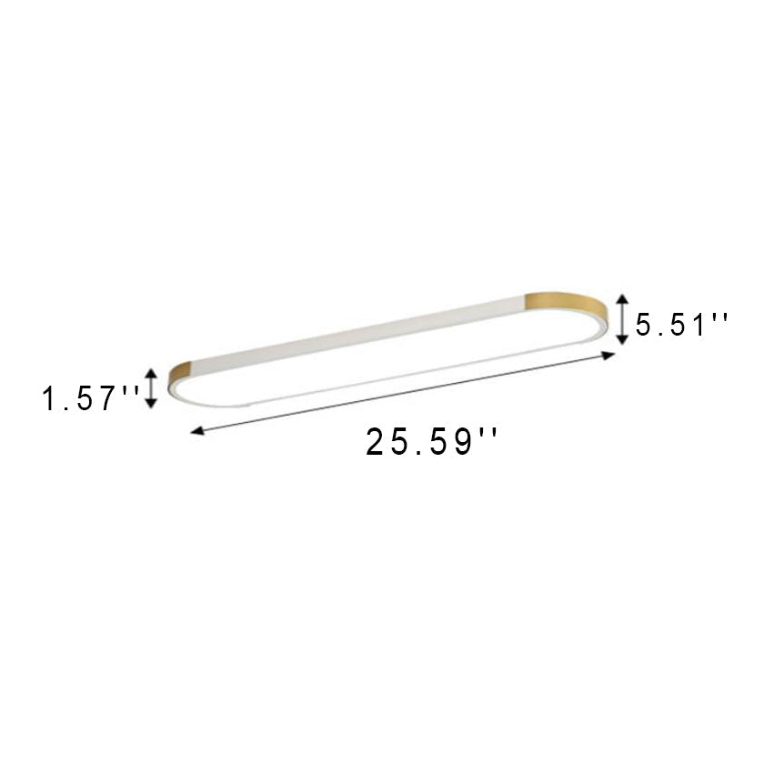 Modern Minimalist Rectangular Ring LED Flush Mount Ceiling