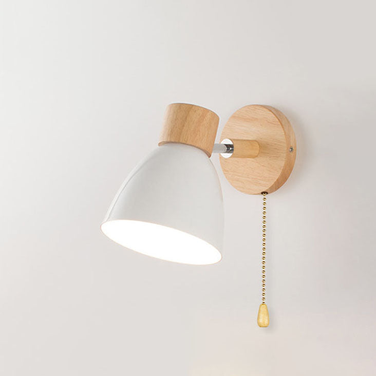 Modern Minimalist Solid Color Macaron Iron Wood 1-Light