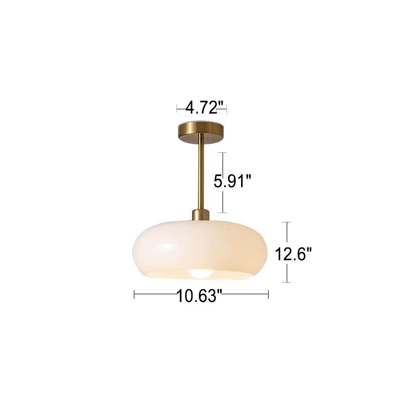 Modern Retro Round Solid Color Glass Electroplated Copper