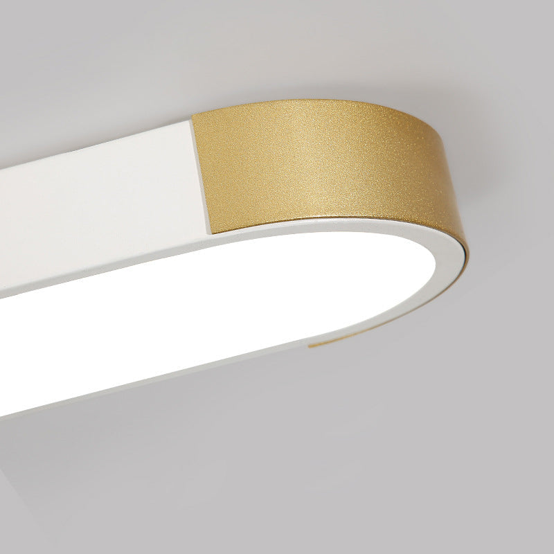 Modern Minimalist Rectangular Ring LED Flush Mount Ceiling