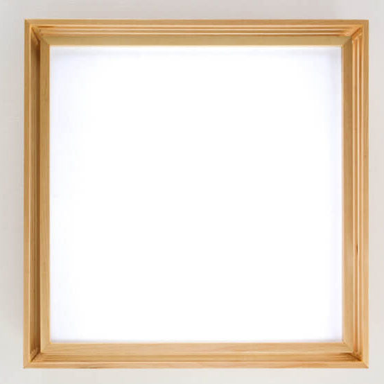 Nordic Solid Wood Square LED Japanese Tatami Flush Mount