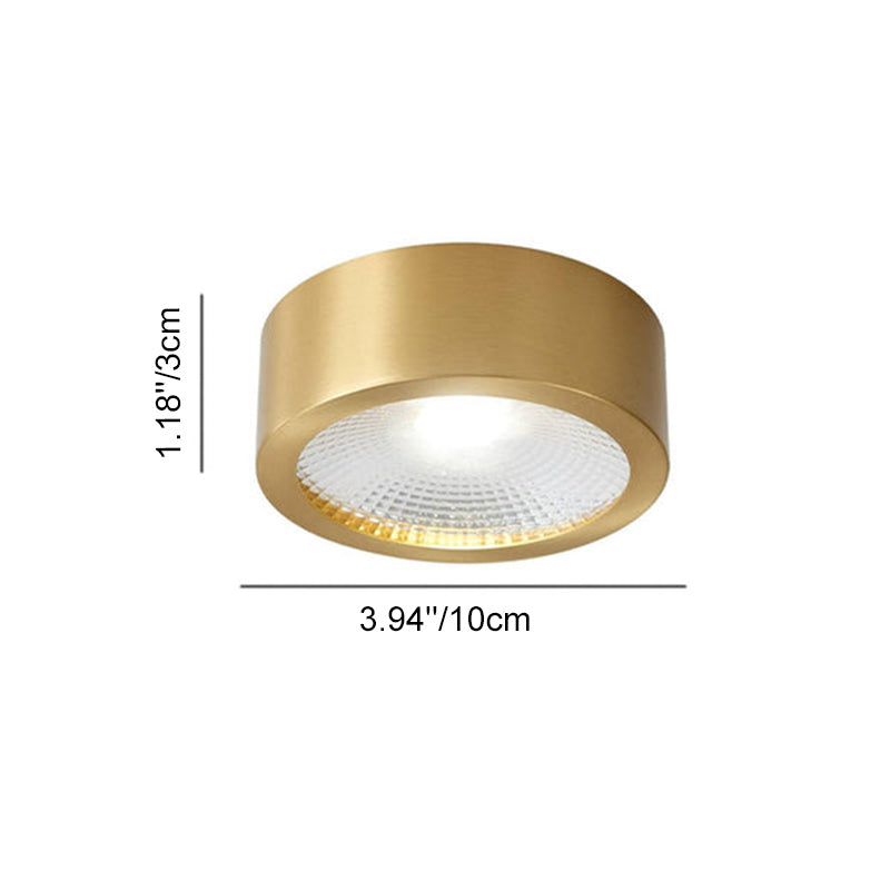 Modern Luxury Round Copper Ultra-thin LED Flush Mount Light