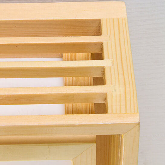 Nordic Solid Wood Square LED Japanese Tatami Flush Mount
