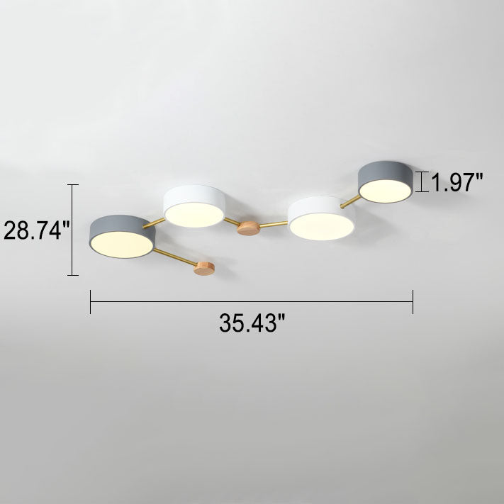 Scandinavian Minimalist Solid Wood Iron LED Flush Mount