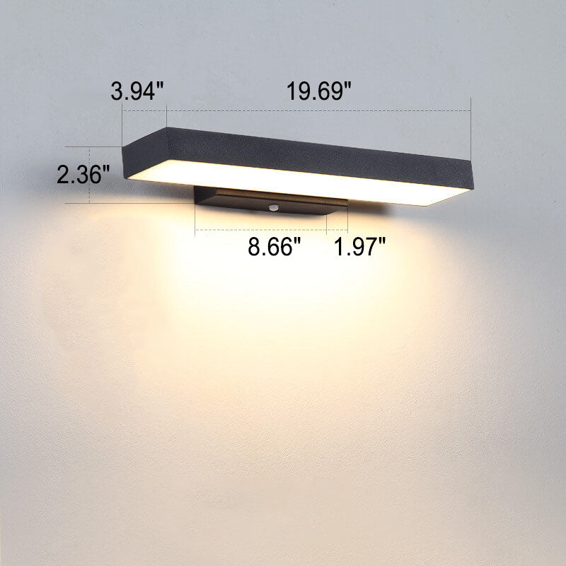 Modern Minimalist Rectangular Flat LED Sensor Outdoor