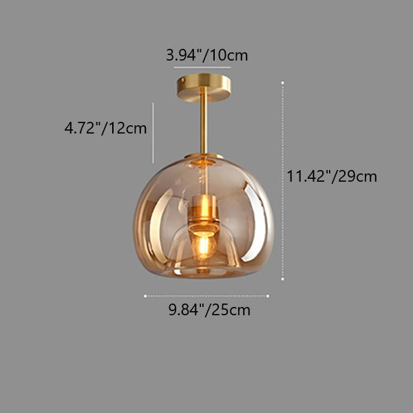 Contemporary Nordic Round Glass Iron Ball 1-Light