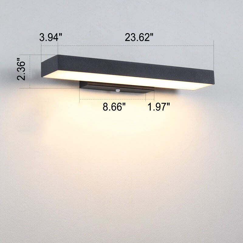 Modern Minimalist Rectangular Flat LED Sensor Outdoor