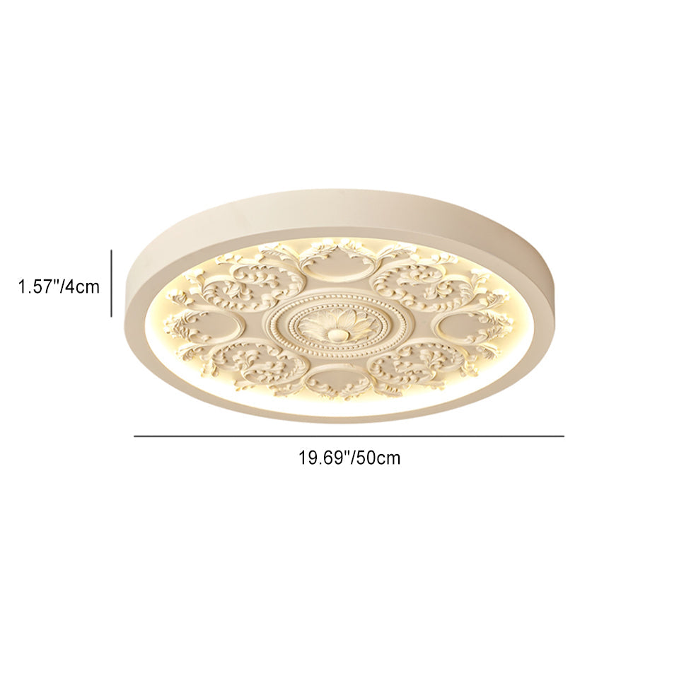 Modern Minimalist Carved Iron Resin Acrylic LED Flush Mount