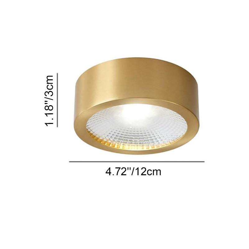 Modern Luxury Round Copper Ultra-thin LED Flush Mount Light