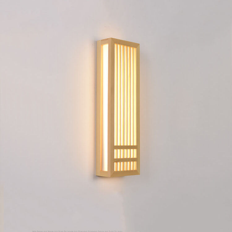 Modern Minimalist Solid Wood Acrylic Rectangular LED Wall