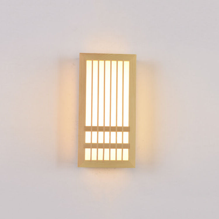 Modern Minimalist Solid Wood Acrylic Rectangular LED Wall
