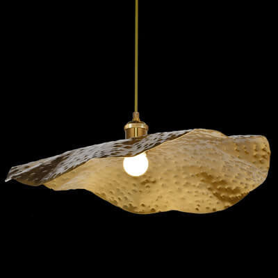 Modern Golden Bronze Color Lotus Leaf Shape 1-Light Pendant