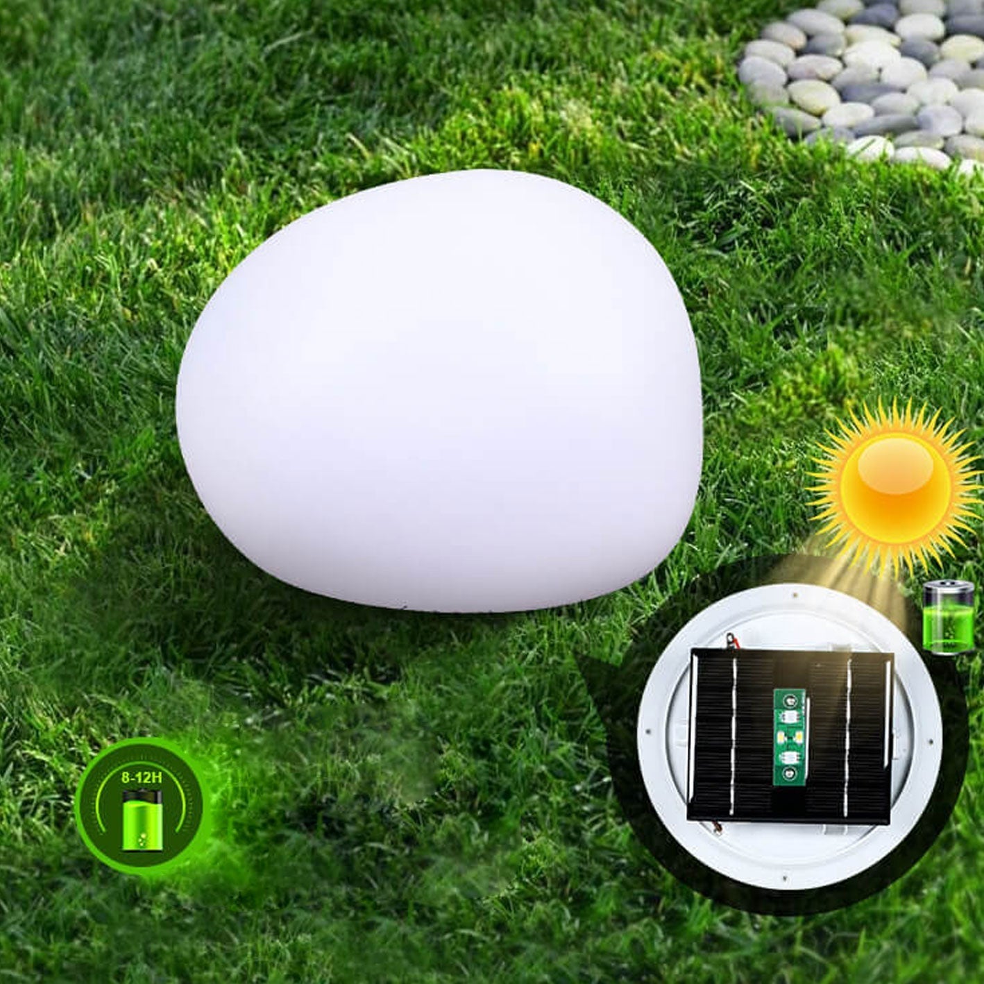 Solar Waterproof PE Spherical LED Outdoor Decorative Lawn