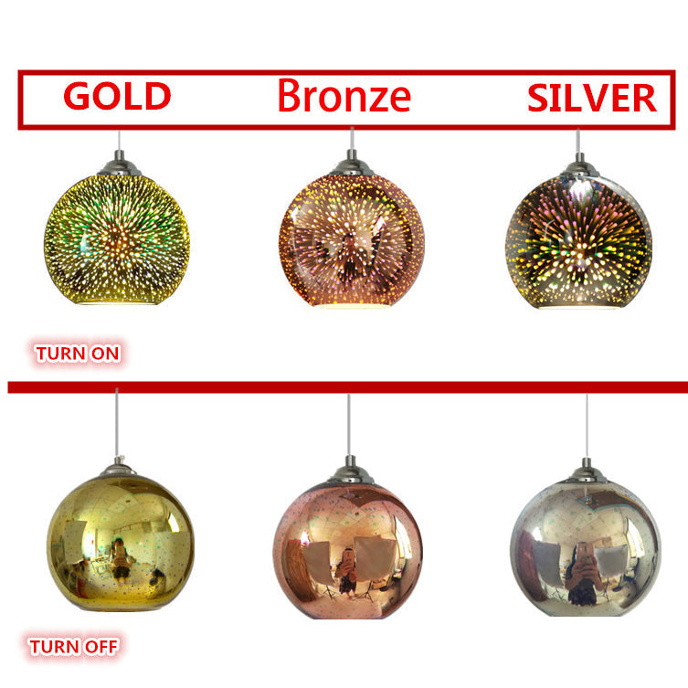 Modern Creative 3D Colorful Fireworks Glass 1-Light Dome