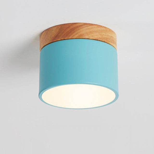 Scandinavian Macaroon Solid Color Log LED Flush Mount