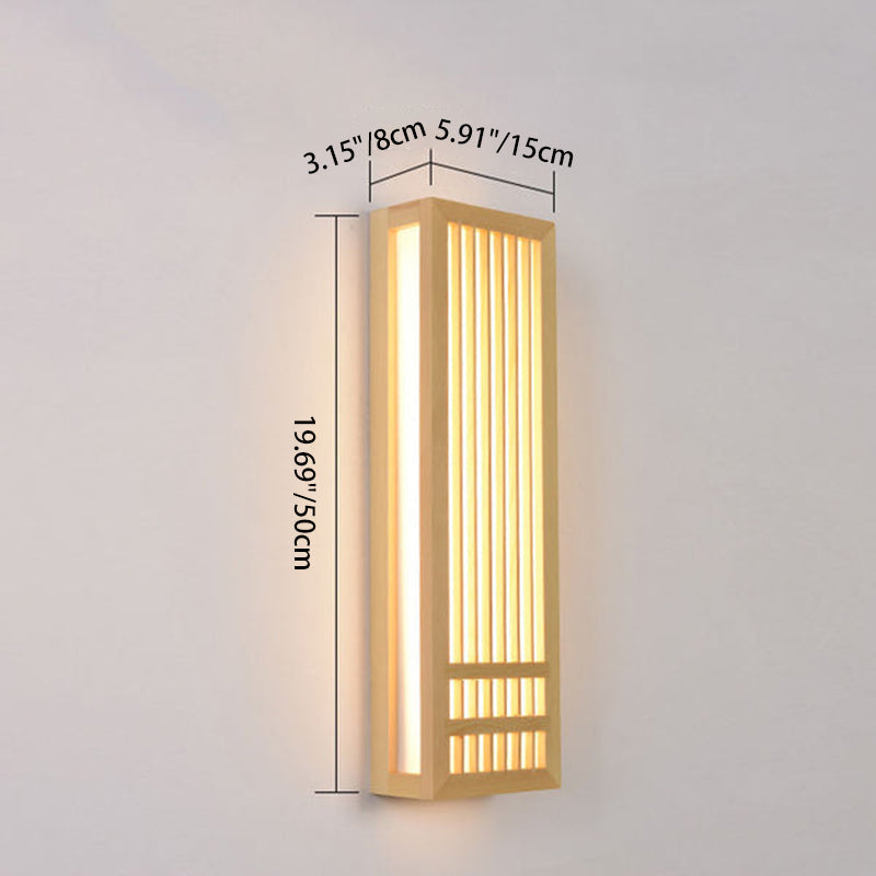 Modern Minimalist Solid Wood Acrylic Rectangular LED Wall